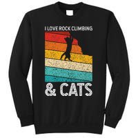 I Love Rock Climbing & Cats Cute Kitty Cat Lover Gift Sweatshirt