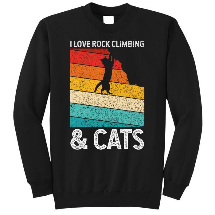 I Love Rock Climbing & Cats Cute Kitty Cat Lover Gift Sweatshirt