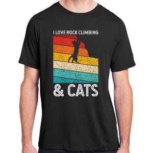 I Love Rock Climbing & Cats Cute Kitty Cat Lover Gift Adult ChromaSoft Performance T-Shirt