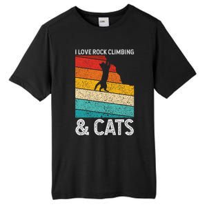 I Love Rock Climbing & Cats Cute Kitty Cat Lover Gift Tall Fusion ChromaSoft Performance T-Shirt