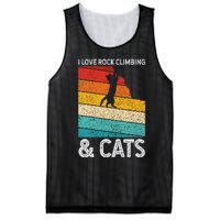 I Love Rock Climbing & Cats Cute Kitty Cat Lover Gift Mesh Reversible Basketball Jersey Tank