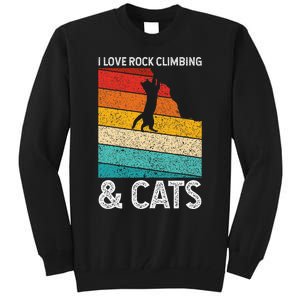 I Love Rock Climbing & Cats Cute Kitty Cat Lover Gift Tall Sweatshirt