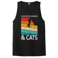 I Love Rock Climbing & Cats Cute Kitty Cat Lover Gift PosiCharge Competitor Tank