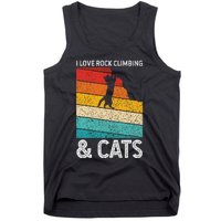 I Love Rock Climbing & Cats Cute Kitty Cat Lover Gift Tank Top