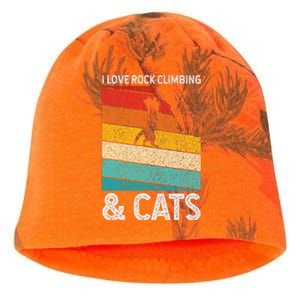 I Love Rock Climbing & Cats Cute Kitty Cat Lover Gift Kati - Camo Knit Beanie