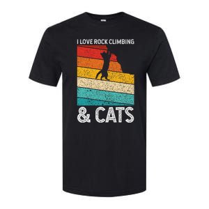 I Love Rock Climbing & Cats Cute Kitty Cat Lover Gift Softstyle CVC T-Shirt