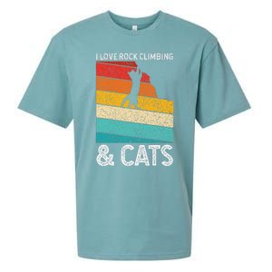 I Love Rock Climbing & Cats Cute Kitty Cat Lover Gift Sueded Cloud Jersey T-Shirt