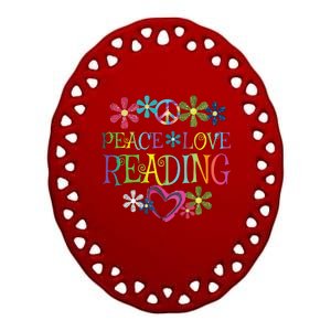 I Love Reading Shirt Book Lovers Gift Reading Club Ceramic Oval Ornament