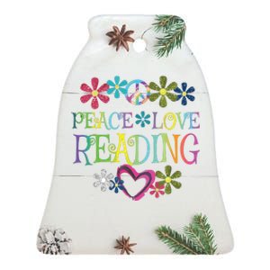 I Love Reading Shirt Book Lovers Gift Reading Club Ceramic Bell Ornament