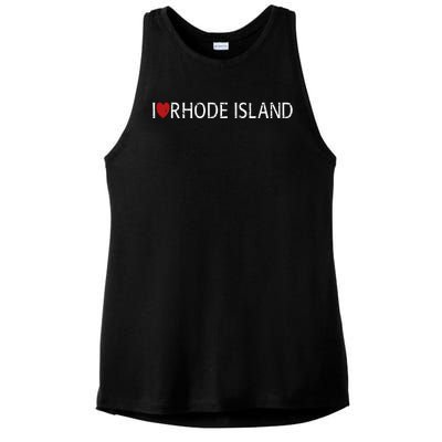 I Love Rhode Island Ladies PosiCharge Tri-Blend Wicking Tank