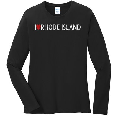 I Love Rhode Island Ladies Long Sleeve Shirt