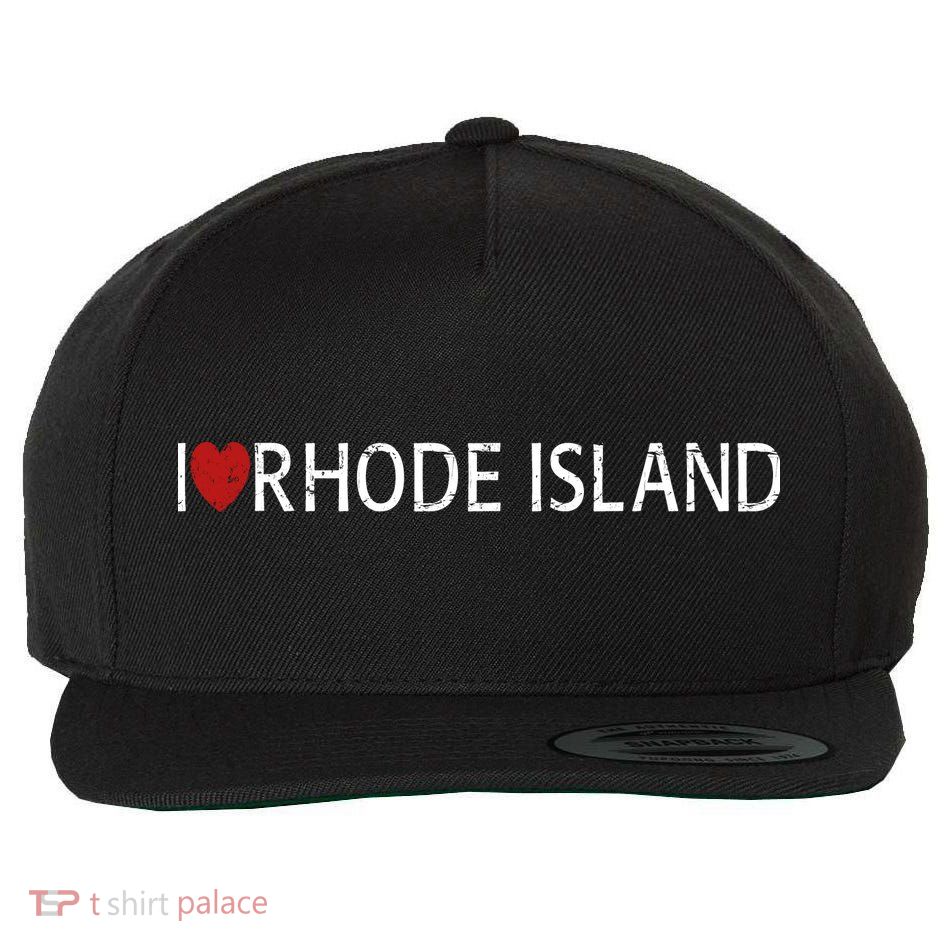 I Love Rhode Island Wool Snapback Cap
