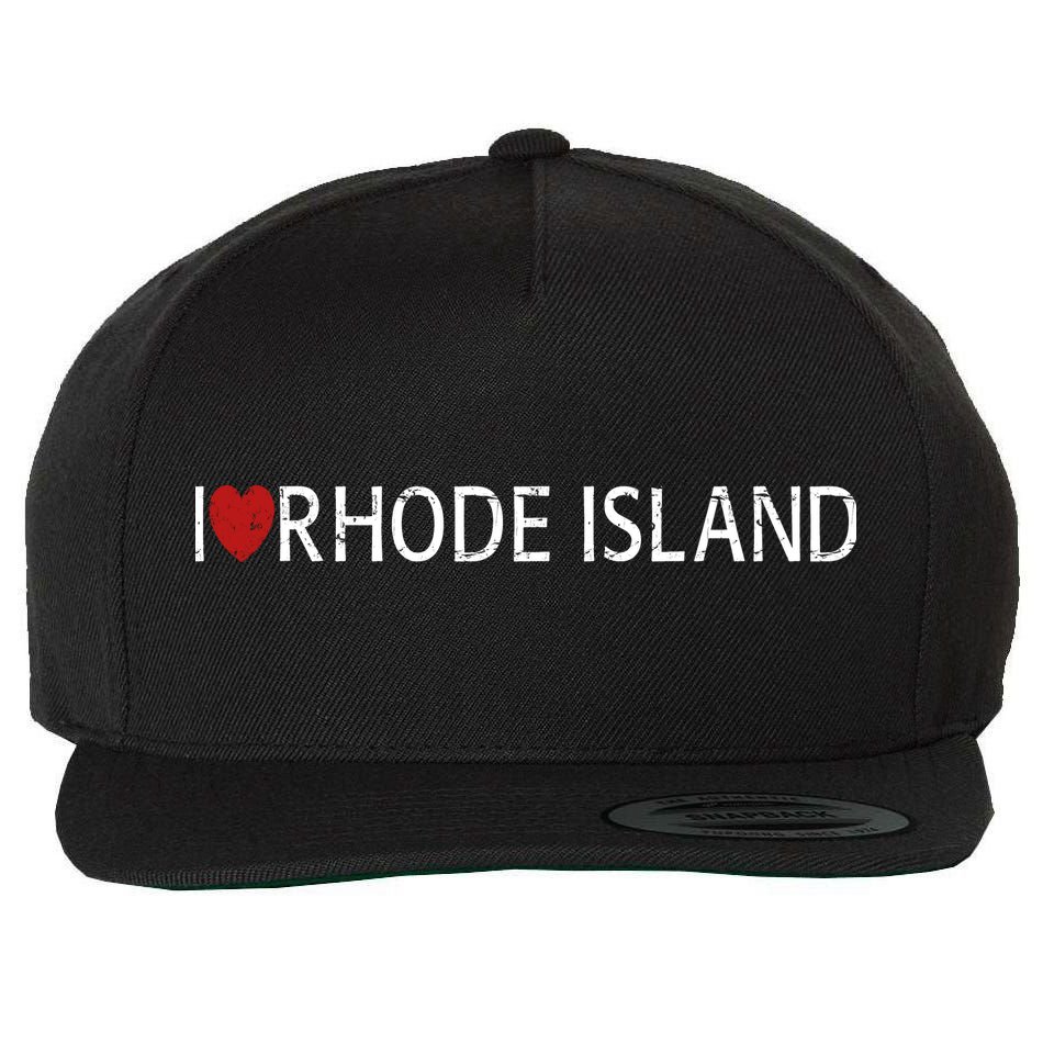 I Love Rhode Island Wool Snapback Cap