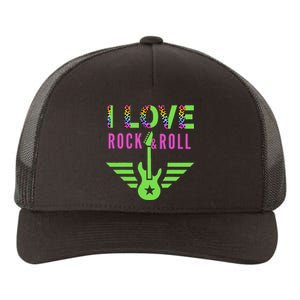 I Love Rock And Roll Guitar Yupoong Adult 5-Panel Trucker Hat