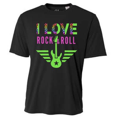 I Love Rock And Roll Guitar Cooling Performance Crew T-Shirt