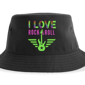 I Love Rock And Roll Guitar Sustainable Bucket Hat