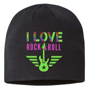 I Love Rock And Roll Guitar Sustainable Beanie