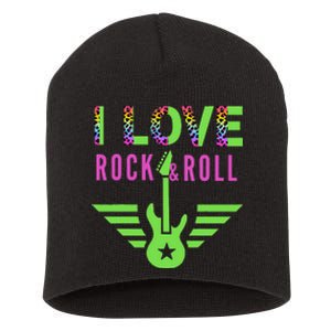 I Love Rock And Roll Guitar Short Acrylic Beanie