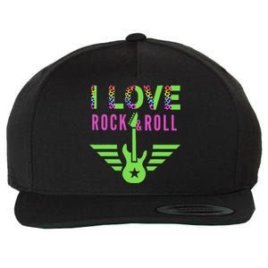 I Love Rock And Roll Guitar Wool Snapback Cap