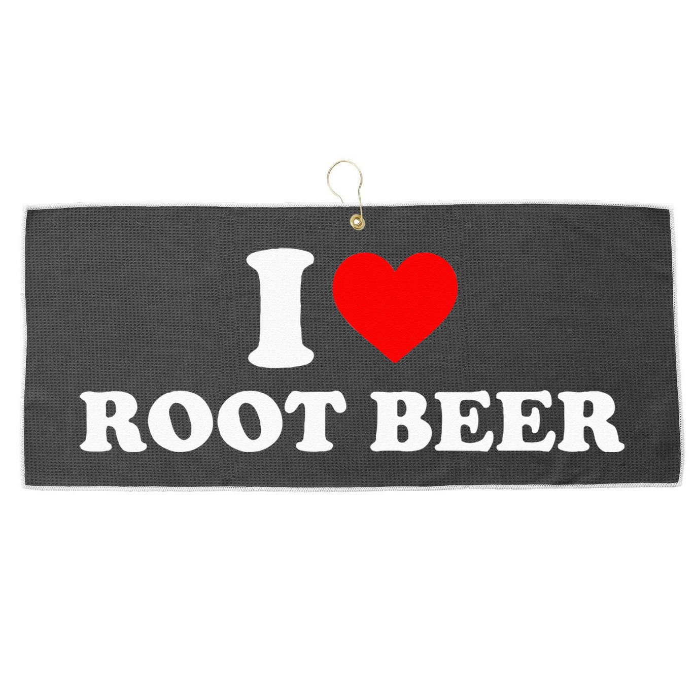 i love root beer root beer Large Microfiber Waffle Golf Towel