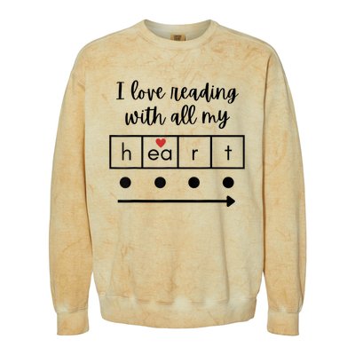 I Love Reading With All My Heart Science Teacher Valentine Colorblast Crewneck Sweatshirt