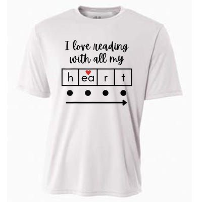 I Love Reading With All My Heart Science Teacher Valentine Cooling Performance Crew T-Shirt