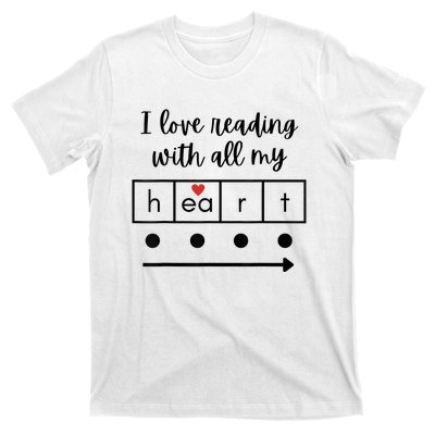 I Love Reading With All My Heart Science Teacher Valentine T-Shirt