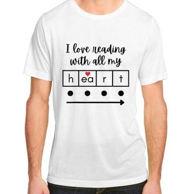 I Love Reading With All My Heart Science Teacher Valentine Adult ChromaSoft Performance T-Shirt