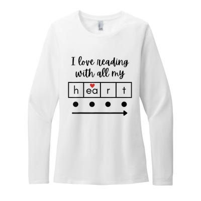 I Love Reading With All My Heart Science Teacher Valentine Womens CVC Long Sleeve Shirt