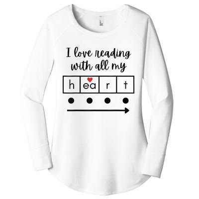 I Love Reading With All My Heart Science Teacher Valentine Women's Perfect Tri Tunic Long Sleeve Shirt