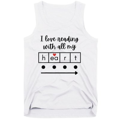 I Love Reading With All My Heart Science Teacher Valentine Tank Top