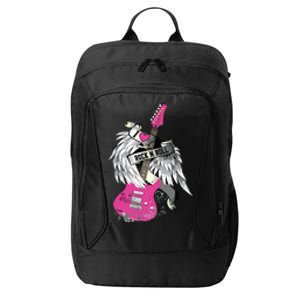 I Love Rock And Roll Guitar Angel Wings City Backpack