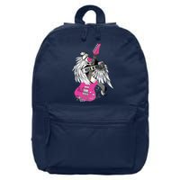 I Love Rock And Roll Guitar Angel Wings 16 in Basic Backpack