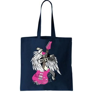 I Love Rock And Roll Guitar Angel Wings Tote Bag