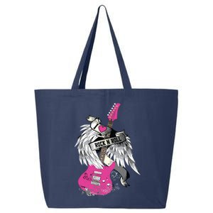 I Love Rock And Roll Guitar Angel Wings 25L Jumbo Tote