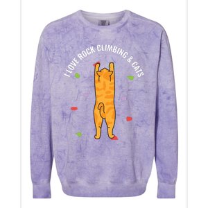 I Love Rock Climbing Cats, Orange Kitty Cat Climber Colorblast Crewneck Sweatshirt