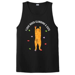 I Love Rock Climbing Cats, Orange Kitty Cat Climber PosiCharge Competitor Tank