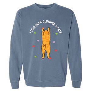 I Love Rock Climbing Cats, Orange Kitty Cat Climber Garment-Dyed Sweatshirt