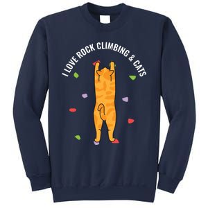 I Love Rock Climbing Cats, Orange Kitty Cat Climber Sweatshirt