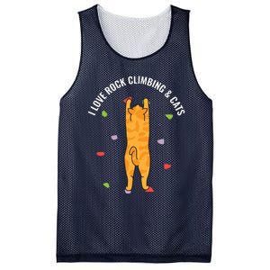 I Love Rock Climbing Cats, Orange Kitty Cat Climber Mesh Reversible Basketball Jersey Tank