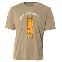 I Love Rock Climbing Cats, Orange Kitty Cat Climber Cooling Performance Crew T-Shirt