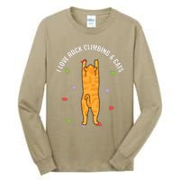 I Love Rock Climbing Cats, Orange Kitty Cat Climber Tall Long Sleeve T-Shirt