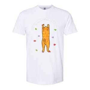 I Love Rock Climbing Cats, Orange Kitty Cat Climber Softstyle CVC T-Shirt