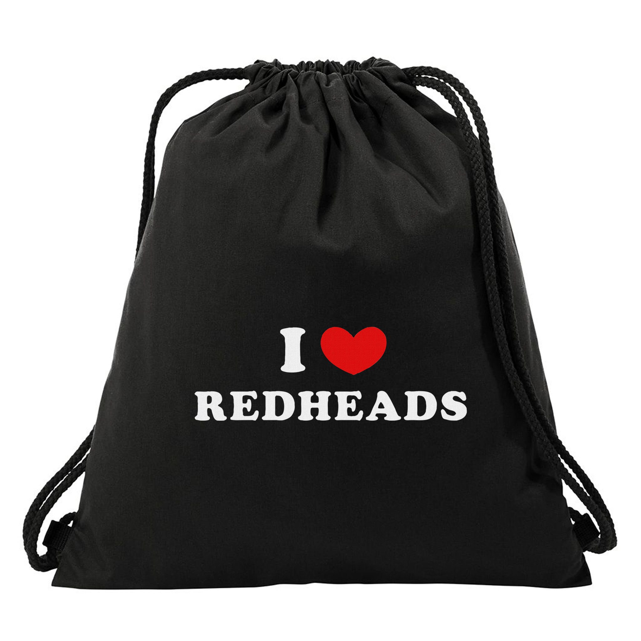 I Love Redheads I Heart Redheads Drawstring Bag