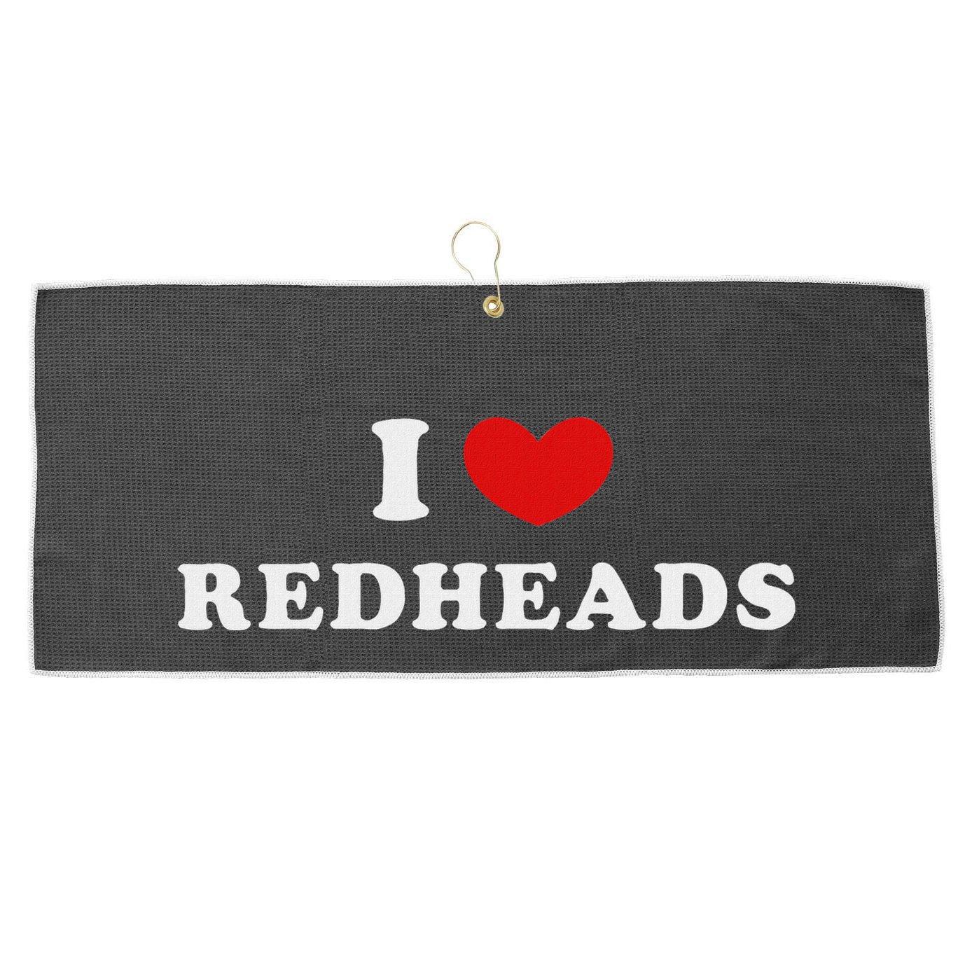 I Love Redheads I Heart Redheads Large Microfiber Waffle Golf Towel