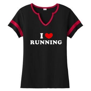 I Love Running Ladies Halftime Notch Neck Tee