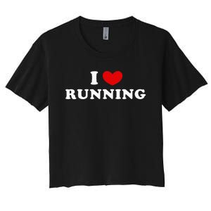 I Love Running Women's Crop Top Tee