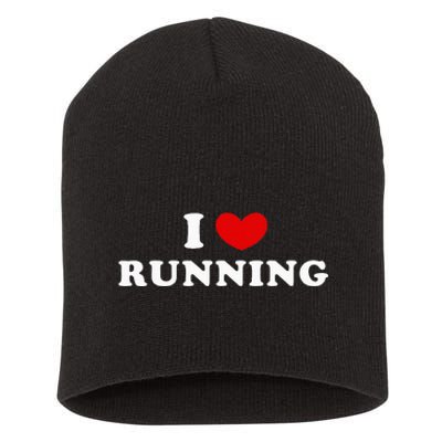 I Love Running Short Acrylic Beanie