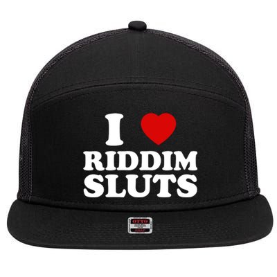 I Love Riddim Sluts 7 Panel Mesh Trucker Snapback Hat