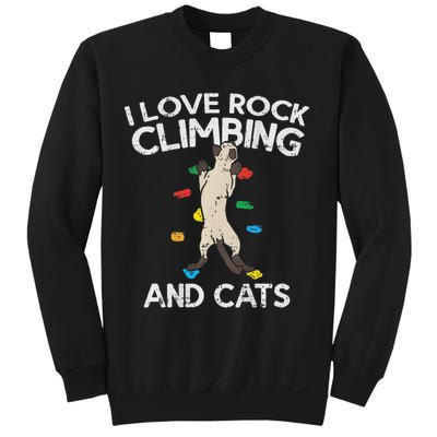 I Love Rock Climbing & Cats Cute Climbing Sweatshirt